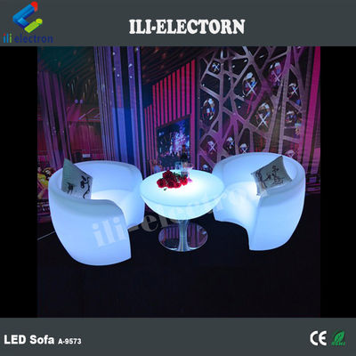 Commerciële PE Plastic LED Glow Meubels, Verlicht LED Lounge Sofa