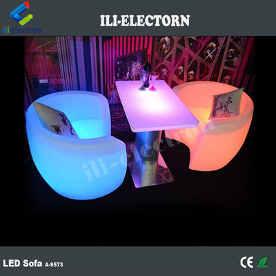 Commerciële PE Plastic LED Glow Meubels, Verlicht LED Lounge Sofa