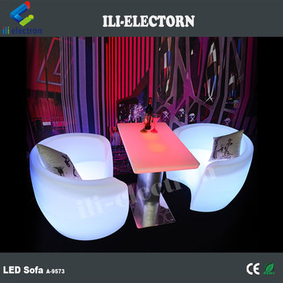 Commerciële PE Plastic LED Glow Meubels, Verlicht LED Lounge Sofa