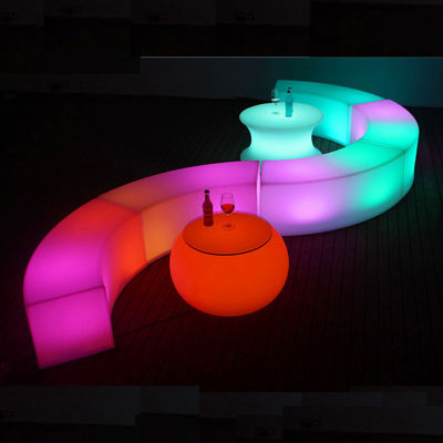 Commerciële gebogen LED bar meubel kruk voor buitentuin