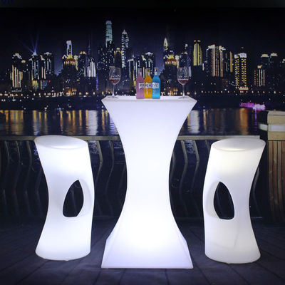Moderne design Vierkante set hoge bar cocktail witte PE plastic led licht bar tafel
