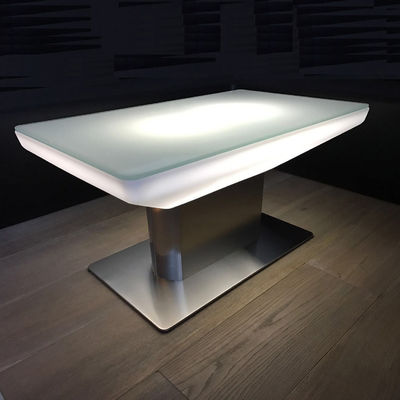 Buitenruimte-hoge-top led bar tafels met een basis van roestvrij staal