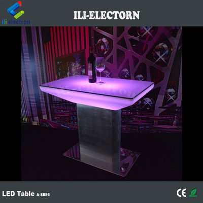 Buitenruimte-hoge-top led bar tafels met een basis van roestvrij staal