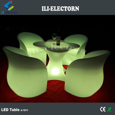 Bloemvormige LED gloeiende meubels Koffietafel voor commerciële