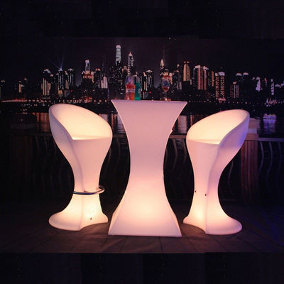Outdoor oplaadbare LED-meubilair Glaskoffietafel