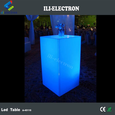 Buiten LED licht Cocktail tafel Hoog Cuboid PE Plastic materiaal met afstandsbediening