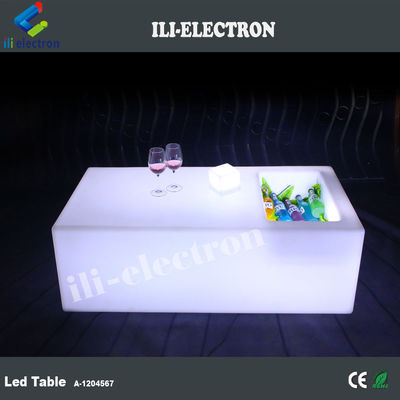 Unieke draadloze bartafel van PE-plastic led met ijsemmer/koeltenk