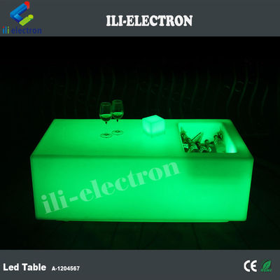 Unieke draadloze bartafel van PE-plastic led met ijsemmer/koeltenk