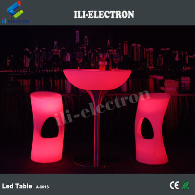 Stijlvolle oplaadbare ronde PE-plastic LED bartafel/LED salontafel/nachttafel