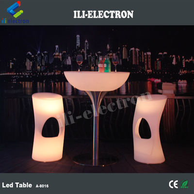 Stijlvolle oplaadbare ronde PE-plastic LED bartafel/LED salontafel/nachttafel