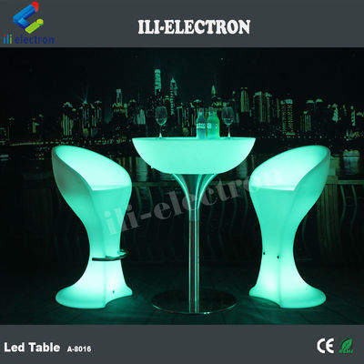 Stijlvolle oplaadbare ronde PE-plastic LED bartafel/LED salontafel/nachttafel