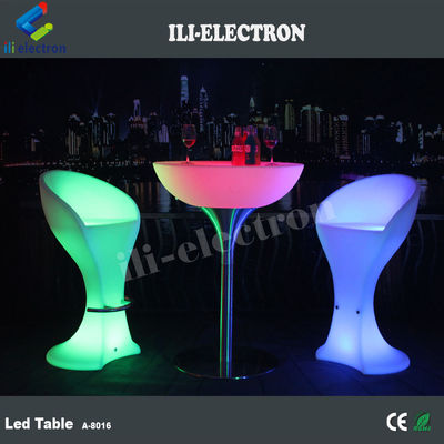 Stijlvolle oplaadbare ronde PE-plastic LED bartafel/LED salontafel/nachttafel
