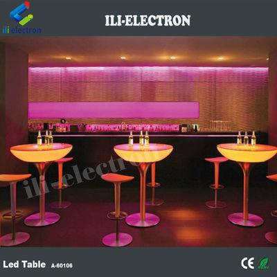 Warm verkoop fabriek direct aanbod rotationeel gieten kunststof LED bar tafel met roestvrij staal