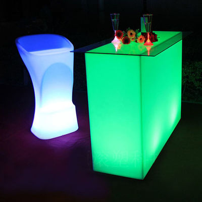 Commerciële lichtgevende LED bar counter, rechthoekige LED gloeiende tafel waterdicht