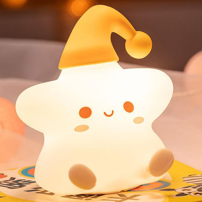 Creatief geschenk sterren siliconen pat lamp slaapkamer bed led kleine nacht licht schattig kinderen verjaardagsgeschenk