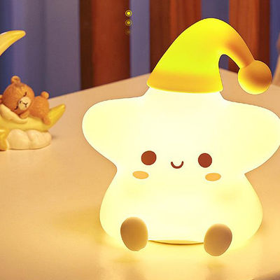 Creatief geschenk sterren siliconen pat lamp slaapkamer bed led kleine nacht licht schattig kinderen verjaardagsgeschenk