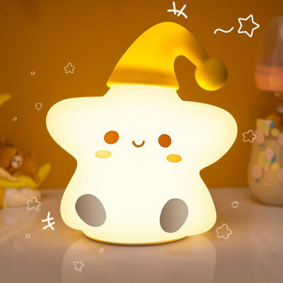 Creatief geschenk sterren siliconen pat lamp slaapkamer bed led kleine nacht licht schattig kinderen verjaardagsgeschenk