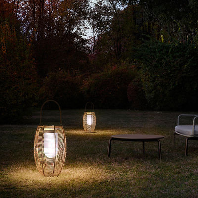 Buiten Rattan Geweven Zonnelampen Lantern Waterdicht Voor Tuin Landschap