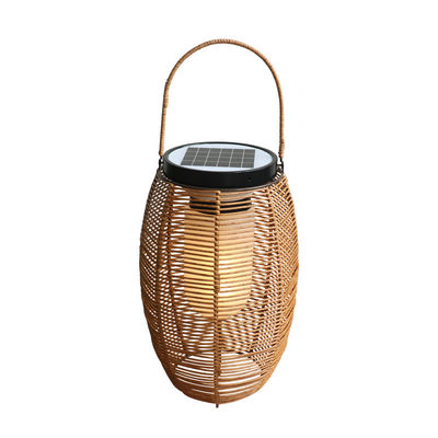 Buiten Rattan Geweven Zonnelampen Lantern Waterdicht Voor Tuin Landschap
