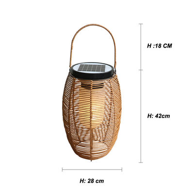 Buiten Rattan Geweven Zonnelampen Lantern Waterdicht Voor Tuin Landschap