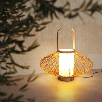 3500K Warm White Rattan Bamboe Tafellamp Voor Slaapkamer Switch Control
