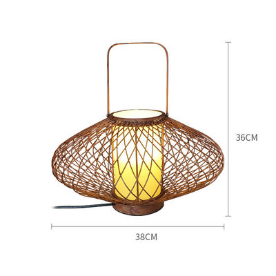 3500K Warm White Rattan Bamboe Tafellamp Voor Slaapkamer Switch Control