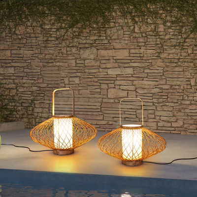 3500K Warm White Rattan Bamboe Tafellamp Voor Slaapkamer Switch Control