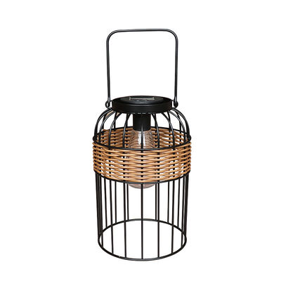 Buiten Solar Rattan Tuin Lanterns Waterdicht 3500K Warm Wit