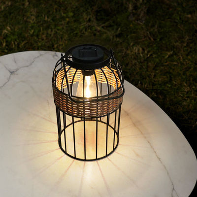 Buiten Solar Rattan Tuin Lanterns Waterdicht 3500K Warm Wit