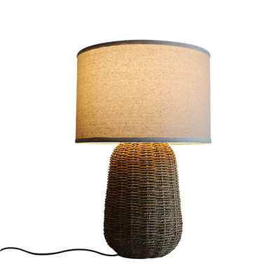 Duurzame rotan tafellamp, Duurzame rotan bedlamp Schakelaar.
