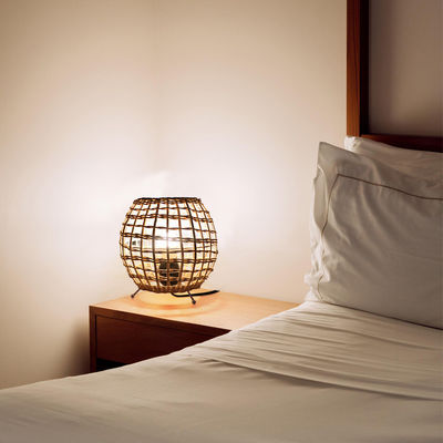 kleine creatieve rotan bal tafellamp rotan kunst rotan geweven slaapkamer decoratieve tafellamp