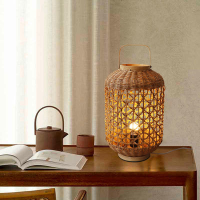 Retro hennep touw rotan geweven lamp schaduw voor woonkamer slaapkamer