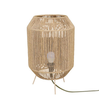 Vintage Twine Rattan Tafellamp, Handgemaakte Wabi Sabi Tafellamp Voor Homestay