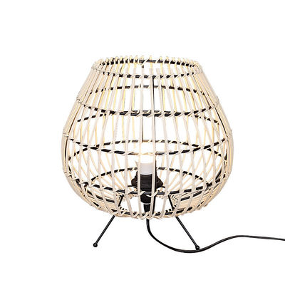 Slaapkamer nachtkastlamp Chinees stijl thee kamer sfeer lamp bamboe rotan tafellamp