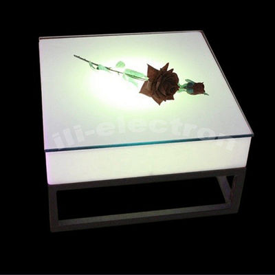 Buiten waterdicht LED licht Cocktail tafel oplaadbare vierkant met metalen stand