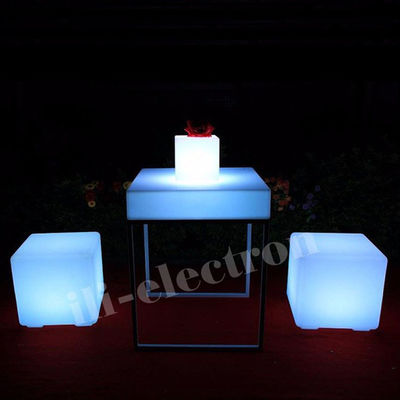 Buiten waterdicht LED licht Cocktail tafel oplaadbare vierkant met metalen stand
