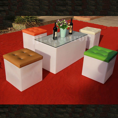 Multifunktioneel LED-ijs emmer Vierkante vorm PE plastic materiaal met leer deksel