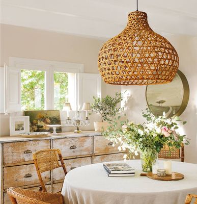Wabi-Sabi Rattan kandelaar Art Lampen Handgeweven Rattan Laterne Voor Tuin
