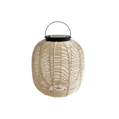 Buiten Rattan Decoratieve Draagbare Waterdichte Floor Lamp Zonne Tuin Licht