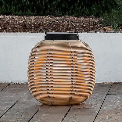 Buiten Rattan Decoratieve Draagbare Waterdichte Floor Lamp Zonne Tuin Licht