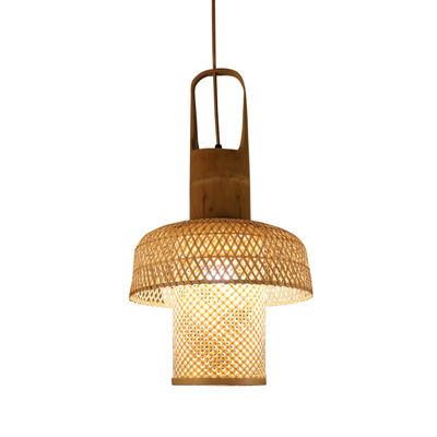 Hangende Chinese bamboe Lantaarns lampen Bamboe geweven kroonluchter