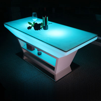 PE plastic LED cocktail tafel met strobe verlichting en aangedreven door oplaadbare lithiumbatterie