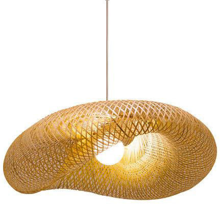 Bamboe Rattan kandelaar hanger Lichte handweving Rustieke stijl met verstelbare hoogte voor binnengebruik