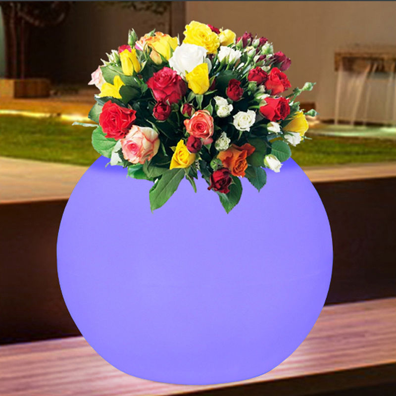 CE/ROHS 16 Kleurenveranderende gloeiende bloempotten Ronde vorm PE bedekt voor decoratie
