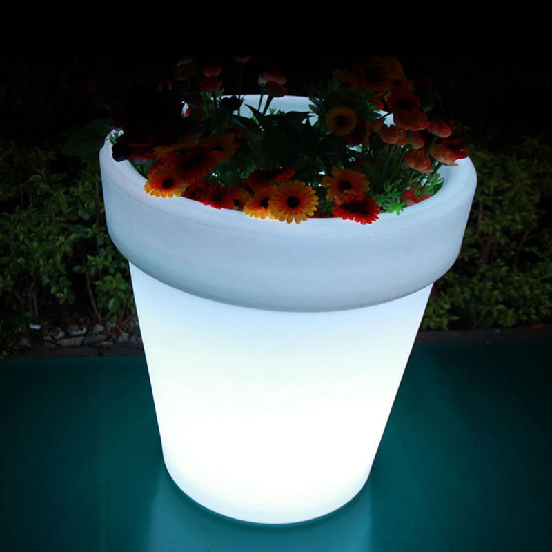 Oplaadbare LED-lampplant, verlichte plantjes Buiten Ronde Kleurveranderend