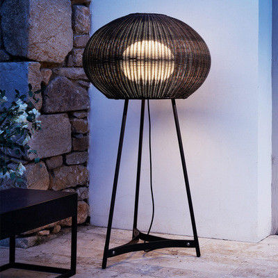 Moderne buiten vloerlamp van rotan IP44 waterdicht voor hotelversiering
