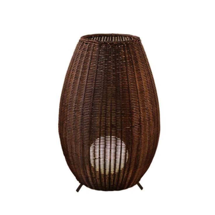 Rattan Hotel moderne decoratie geleid zwart staande licht buiten rattan statief vloerlamp