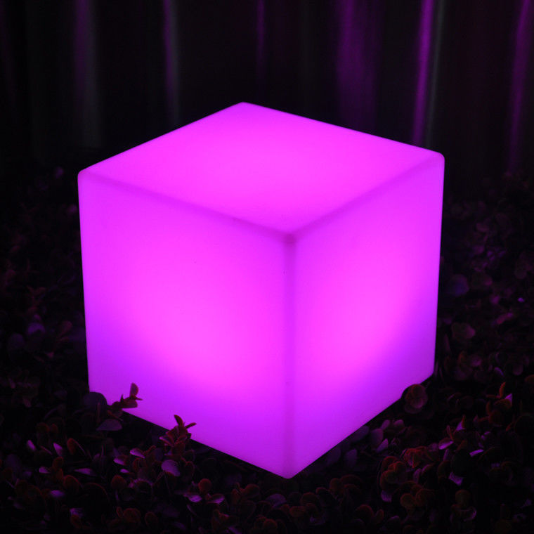 Muti-Color LED verlichte kubus kruk 40 cm oplaadbare afstandsbediening