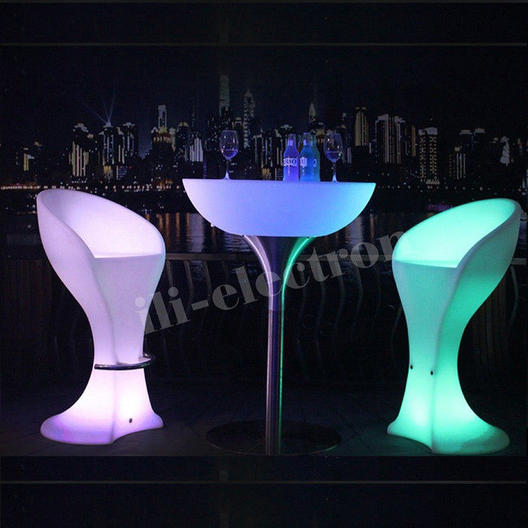 Stijlvolle oplaadbare ronde PE-plastic LED bartafel/LED salontafel/nachttafel
