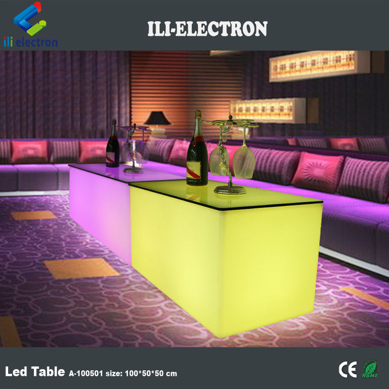 PE Plastic LED Rectangle Cube Light Bar Tafel Kleur veranderen met afstandsbediening voor club